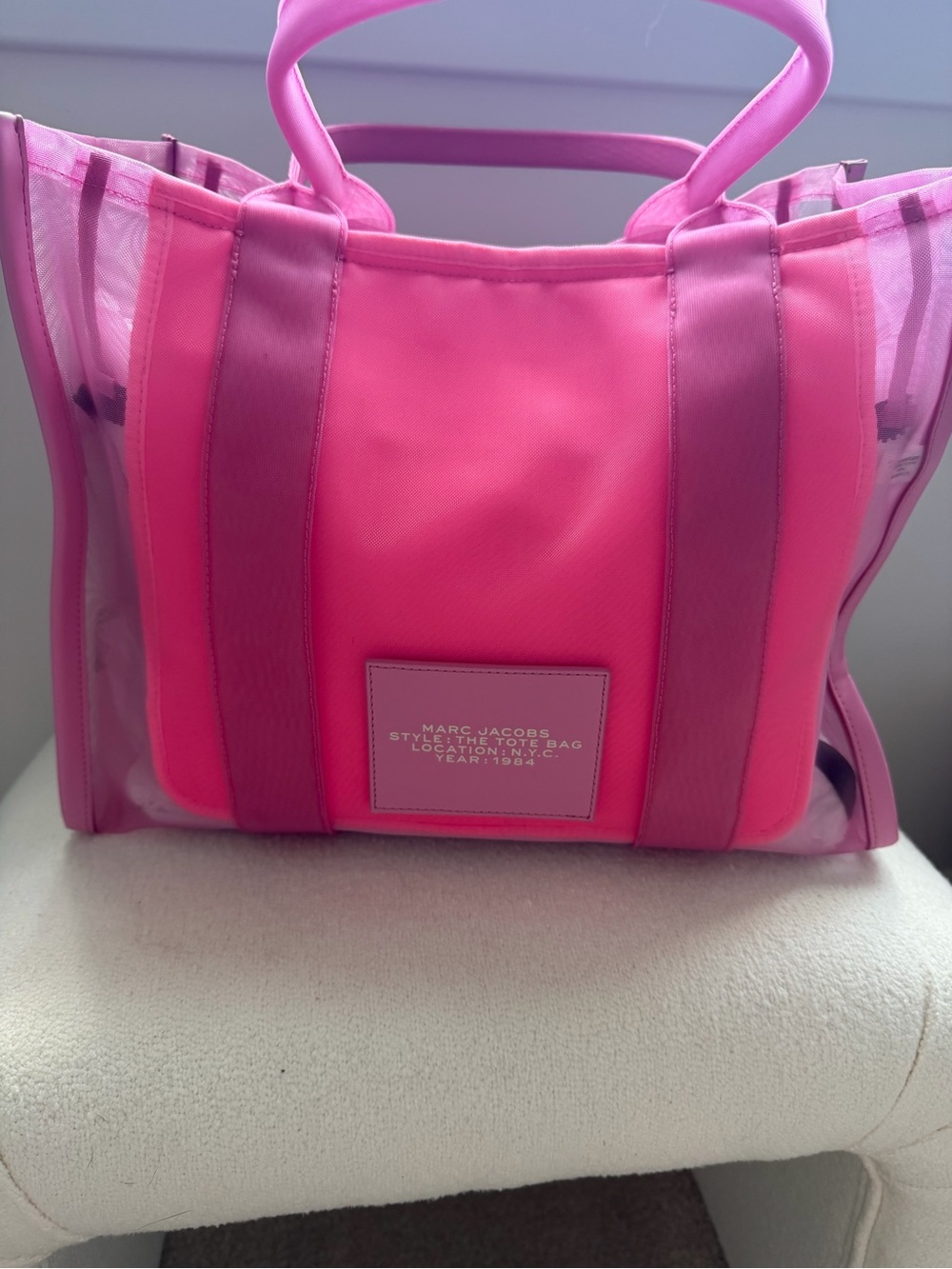 Marc Jacobs Pink Transparent 'The Tote Bag' - Picture 8 of 11